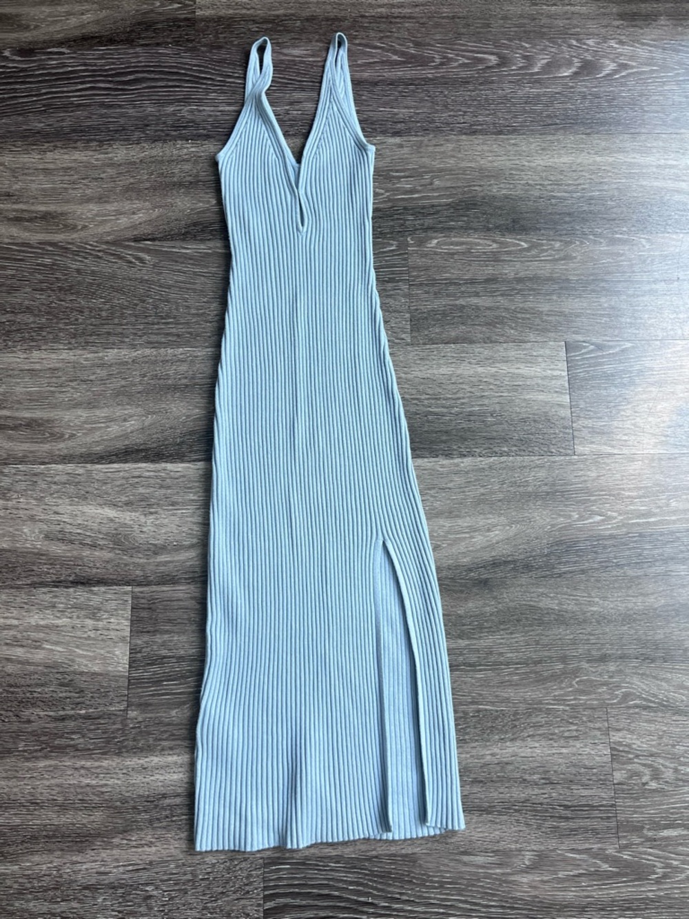 Abercrombie & Fitch blue ribbed knit bodycon dress - Picture 2 of 7